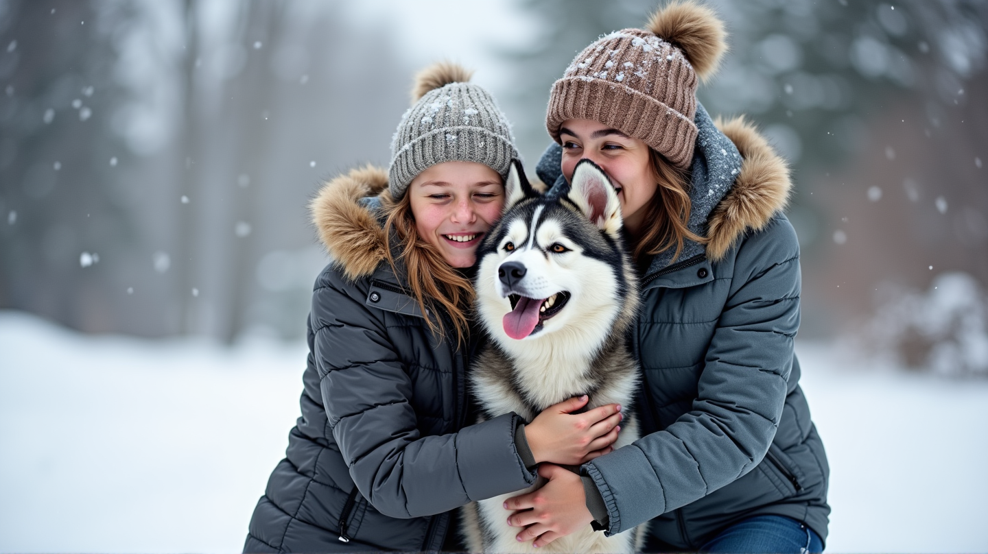 Heartwarming Reunion Family Embraces Husky Missing for 3 Years