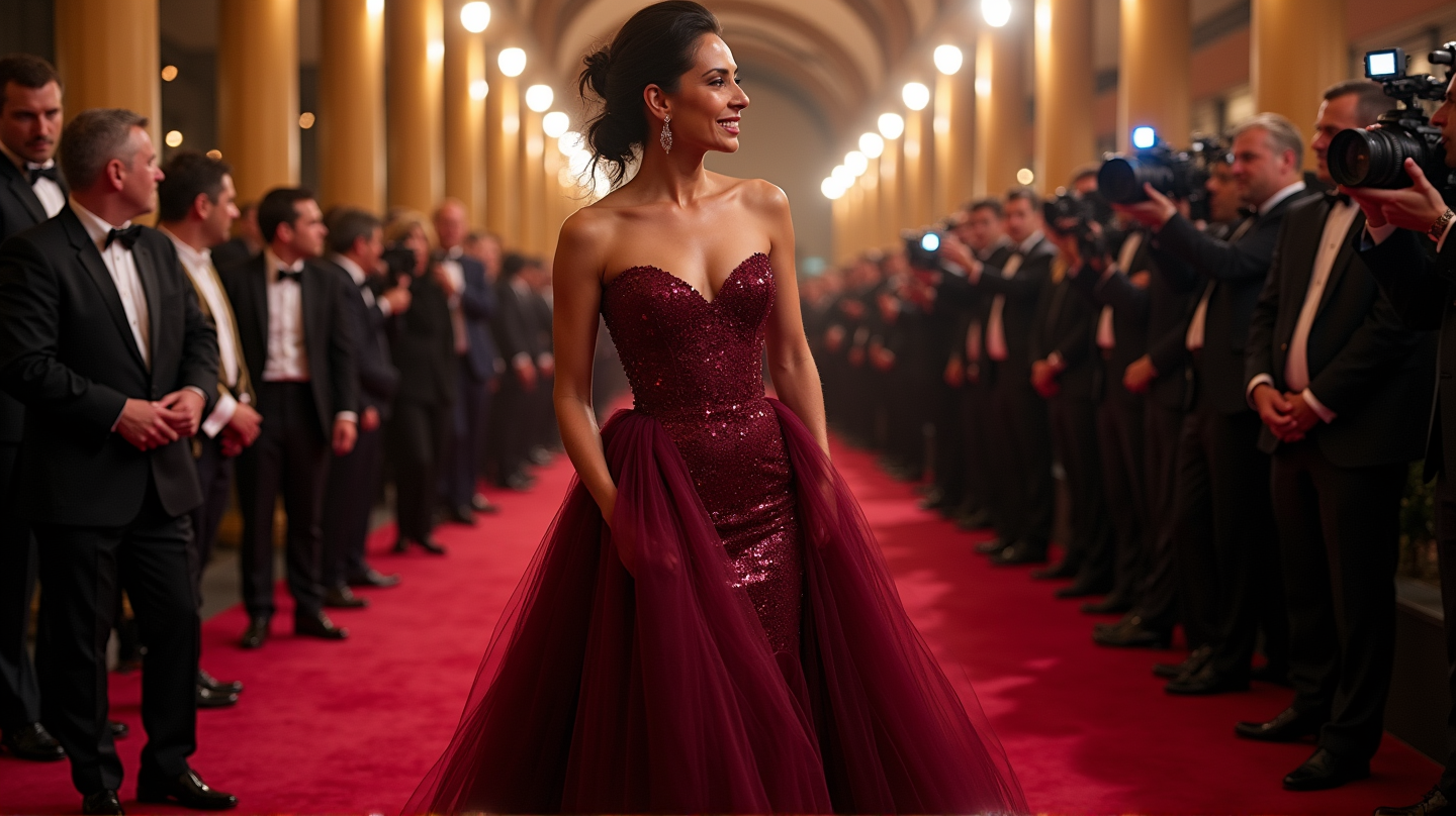 Zoe Saldaña Sizzles in Burgundy Splendor at 2025 Oscars