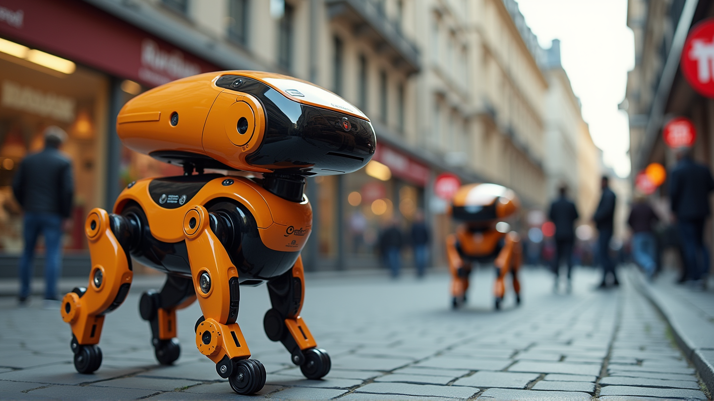 Futuristic Four-Legged Couriers: AI Robot Dogs Take Over Zurich Streets