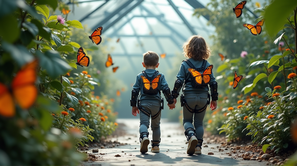 Glimpse of Mobility: Kids Walking Amidst Butterflies with Robotic Help