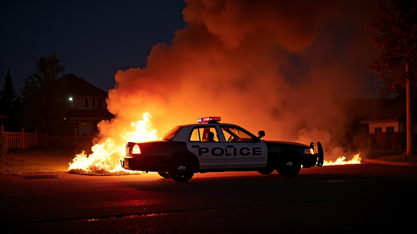 Arson Attack on Hollywood Police Cruiser Captured on Surveillance Video