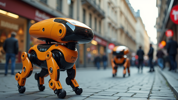 Futuristic Four-Legged Couriers: AI Robot Dogs Take Over Zurich Streets
