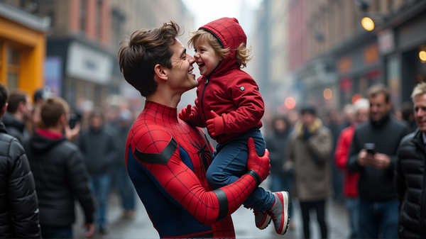 Tom Holland's Dazzling Stunt with Little Fan Steals Hearts on Spider-Man Set!